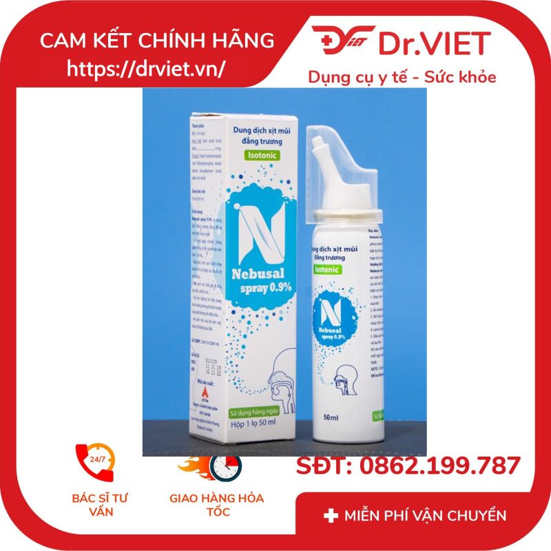 Dung dịch nước biển xịt mũi Nebusal spray 0.9% chai 50ml 11 Dung dịch nước biển xịt mũi Nebusal spray 0.9% chai 50ml