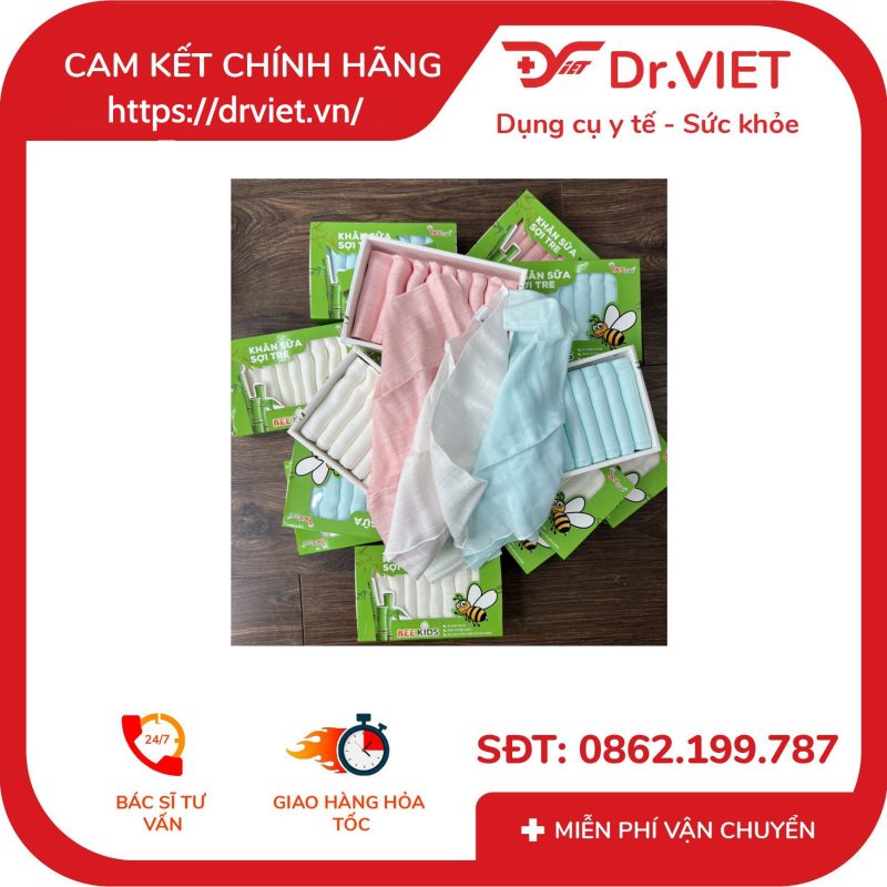 Khăn sữa sợi tre Bee Kids thương hiệu Beevn (Hộp 10 cái) 11 Khăn sữa sợi tre Bee Kids thương hiệu Beevn (Hộp 10 cái)