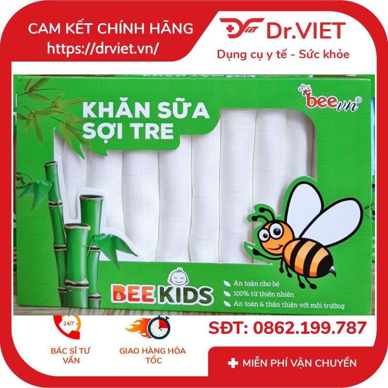 Alternative view of Khăn sữa sợi tre Bee Kids thương hiệu Beevn (Hộp 10 cái)
