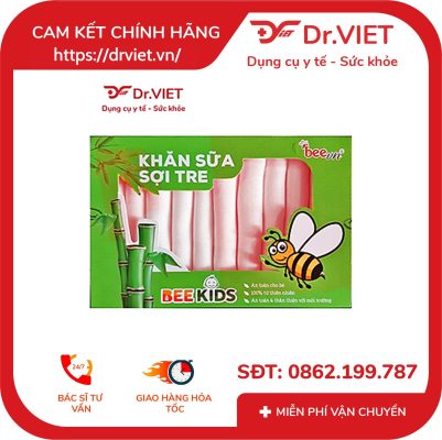 Khăn sữa sợi tre Bee Kids thương hiệu Beevn (Hộp 10 cái) 15 Khăn sữa sợi tre Bee Kids thương hiệu Beevn (Hộp 10 cái)