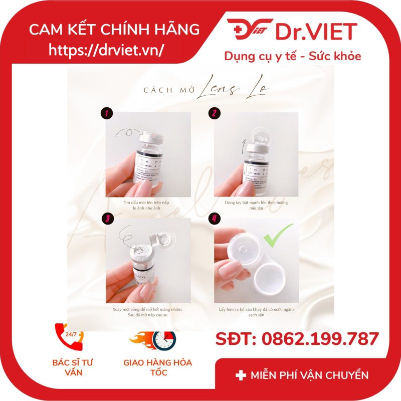 Alternative view of Lens trong suốt Angel Eyes Cosmo có độ cận từ 0 - 15 độ kèm khay gương