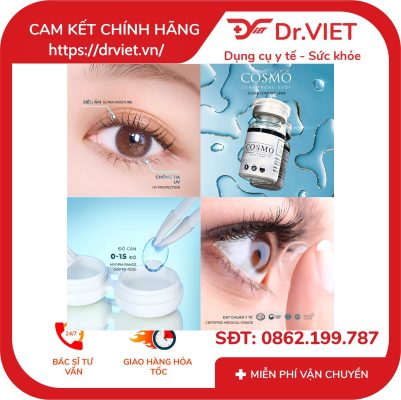 Lens trong suốt Angel Eyes Cosmo có độ cận từ 0 - 15 độ kèm khay gương