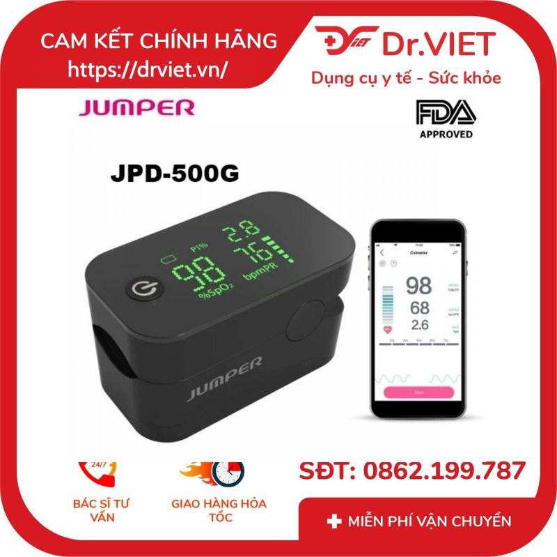 Máy đo nồng độ oxy trong máu và nhịp tim Jumper JPD-500G