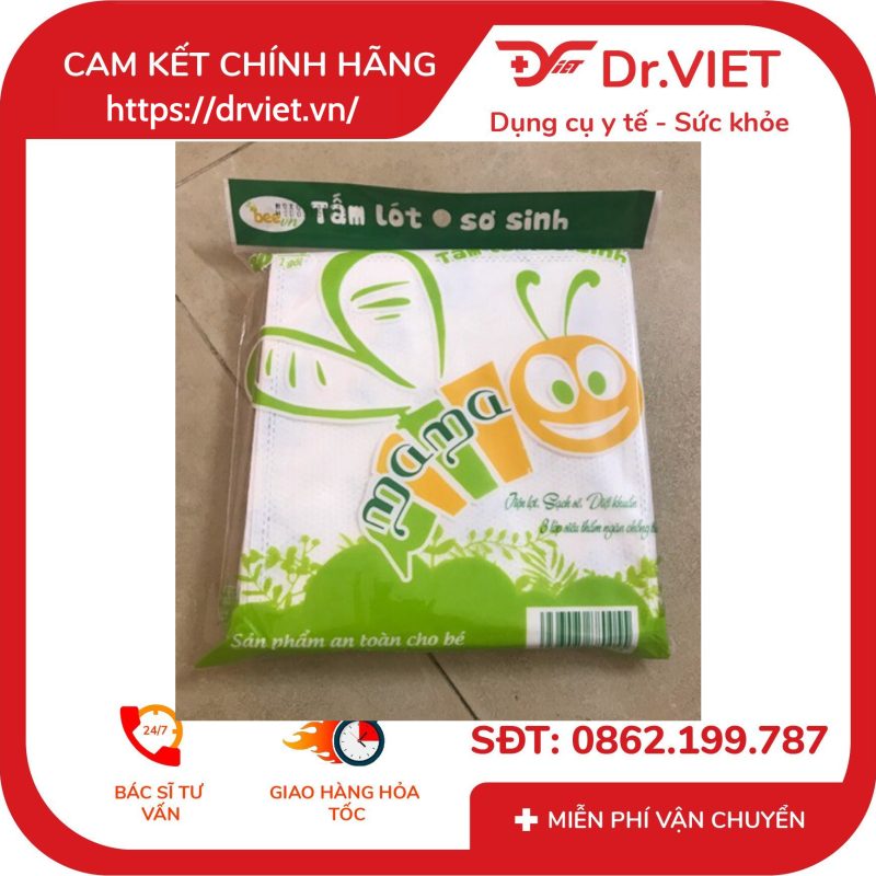 Tấm lót xu em bé Mama BeeVn Tấm lót sơ sinh mềm mịn