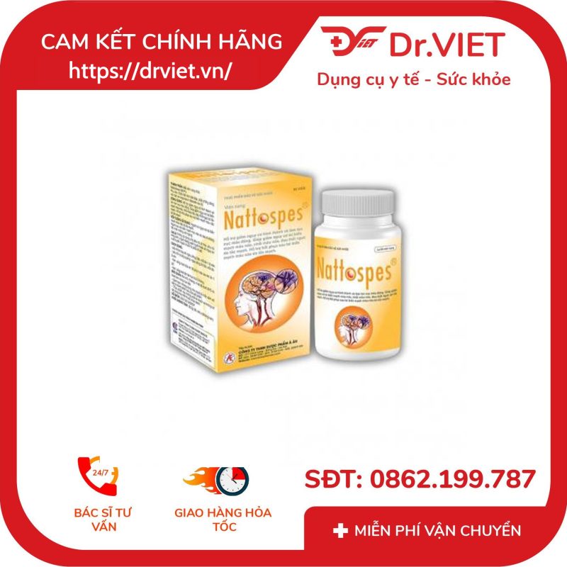 Viên uống Nattospes hỗ trợ tan cục máu đông ngừa tai biến Hộp 90 Viên