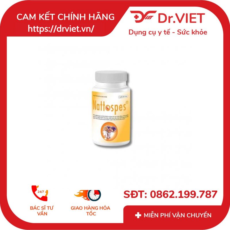 Viên uống Nattospes hỗ trợ tan cục máu đông ngừa tai biến Hộp 90 Viên