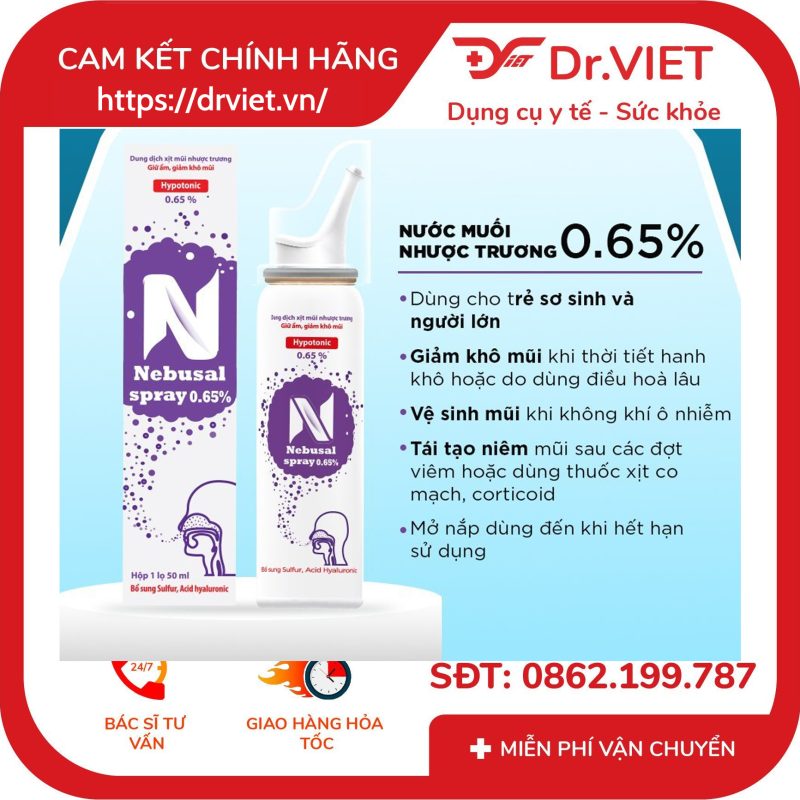 Dung dịch xịt mũi Nebusal spray 0,65% 9 Dung dịch xịt mũi Nebusal spray 0,65%