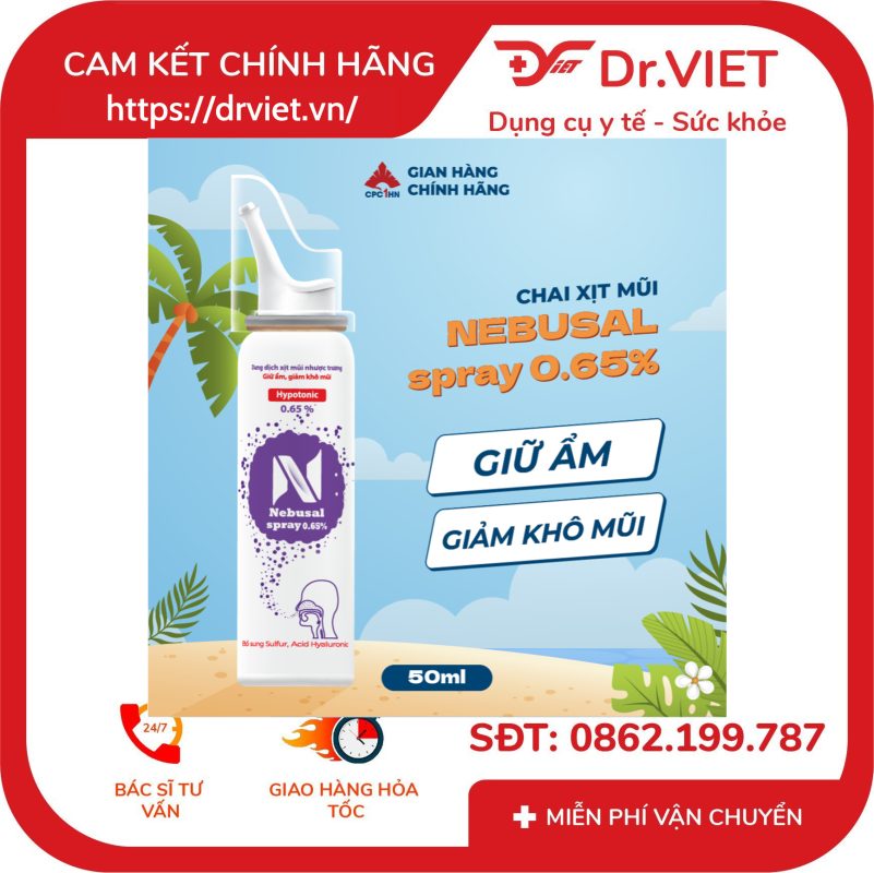 Dung dịch xịt mũi Nebusal spray 0,65% giữ ẩm giảm khô mũi 12 Dung dịch xịt mũi Nebusal spray 0,65% giữ ẩm giảm khô mũi