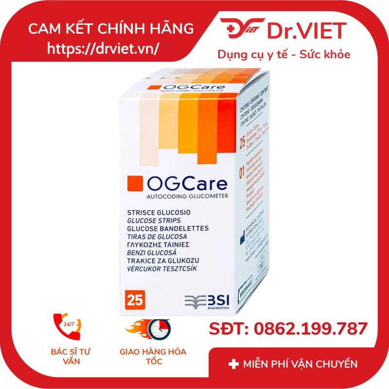 Que thử đường huyết dùng cho máy đo đường huyết OgCare (25 Cái) 13 Que thử đường huyết dùng cho máy đo đường huyết OgCare (25 Cái)