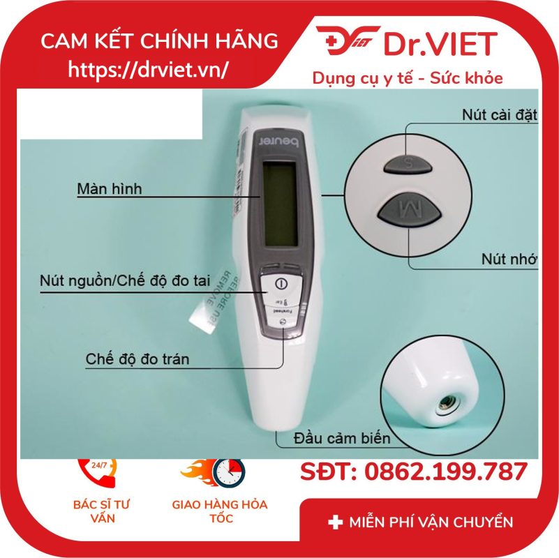Nhiệt kế điện tử đo tai trán Beurer FT65 10 Nhiệt kế điện tử đo tai trán Beurer FT65