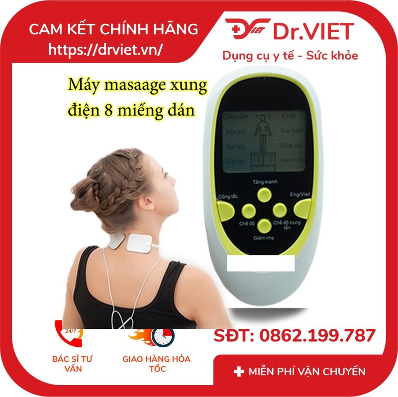 Máy massage xung điện trị liệu 8 miếng dán giảm đau nhức