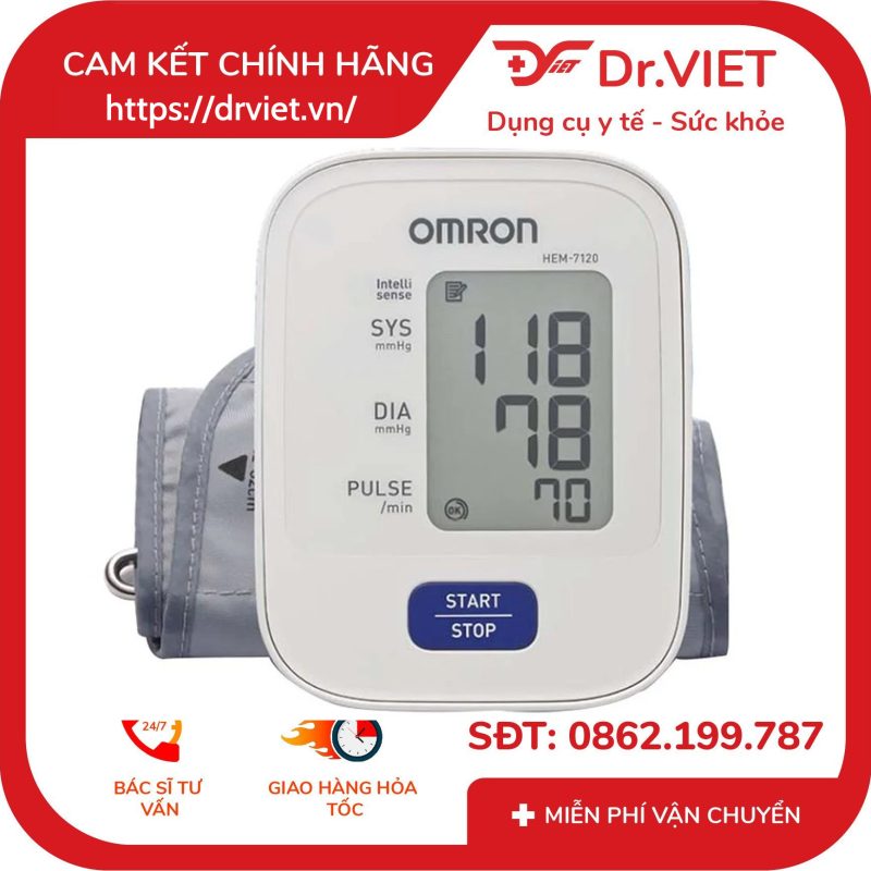 Máy đo huyết áp bắp tay Omron HEM-7120 14 Máy đo huyết áp bắp tay Omron HEM-7120