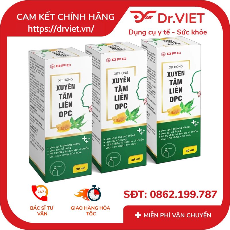Xịt họng Xuyên tâm liên OPC 30ml Hỗ trợ giảm ho viêm họng 16 Xịt họng Xuyên tâm liên OPC 30ml Hỗ trợ giảm ho viêm họng
