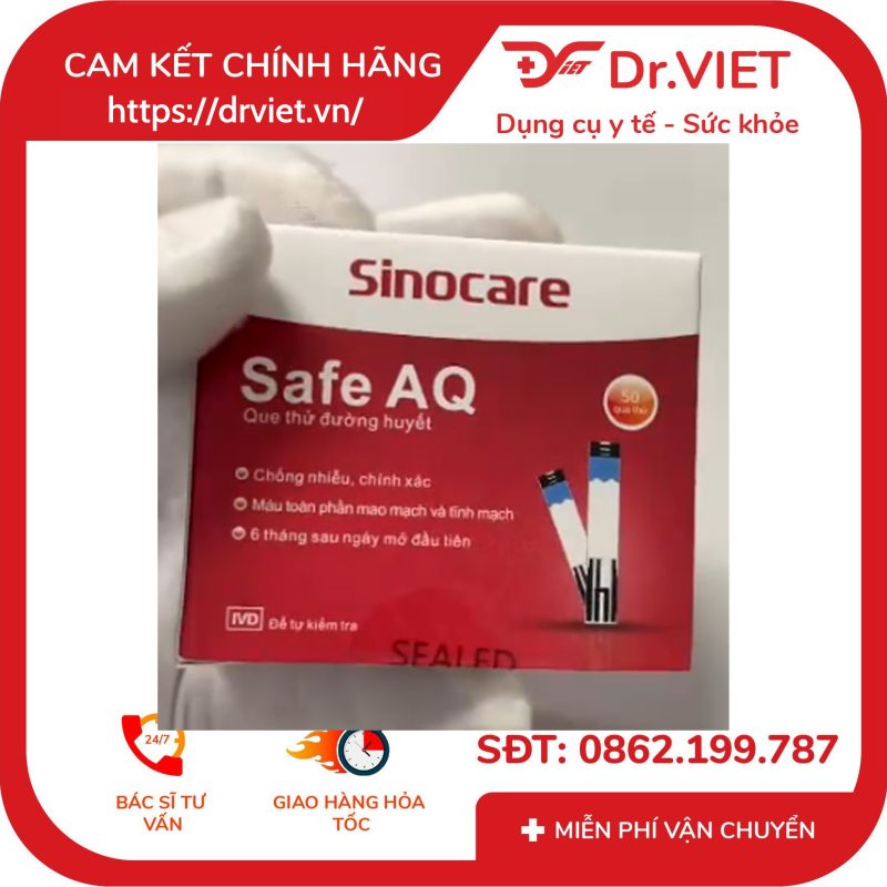 Bộ 50 Que và 50 Kim Thử Đường Huyết của máy Sinocare Safe AQ Smart 12 Bộ 50 Que và 50 Kim Thử Đường Huyết của máy Sinocare Safe AQ Smart