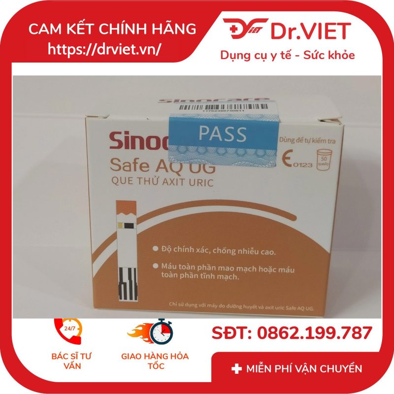 Alternative view of Hộp 50 que thử Axit Uric máy Sinocare Safe AQ UG