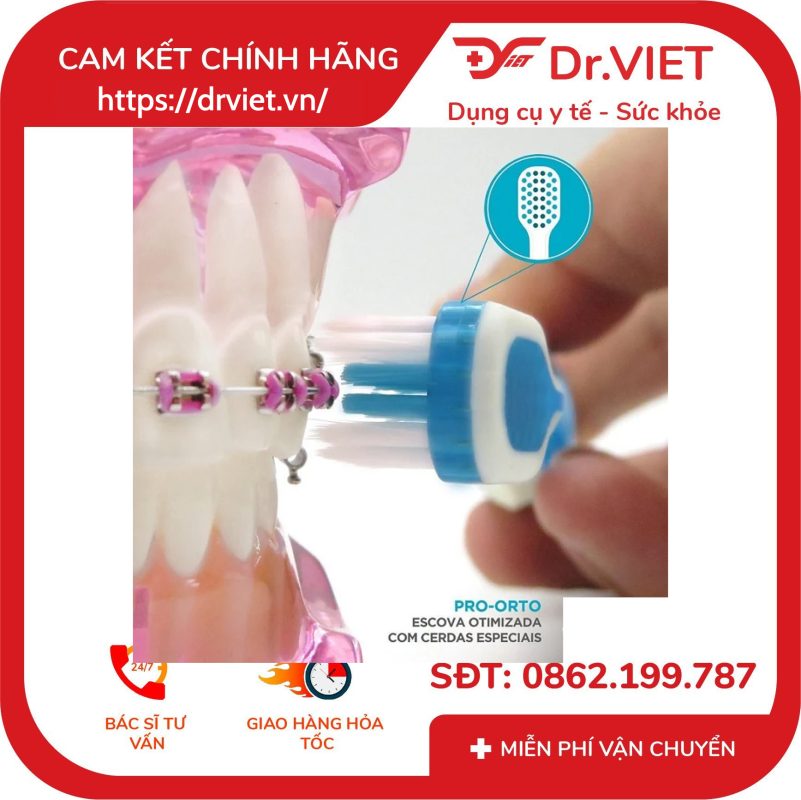 Bàn chải chuyên biệt cho niềng răng PRO ORTHO Thụy Sĩ