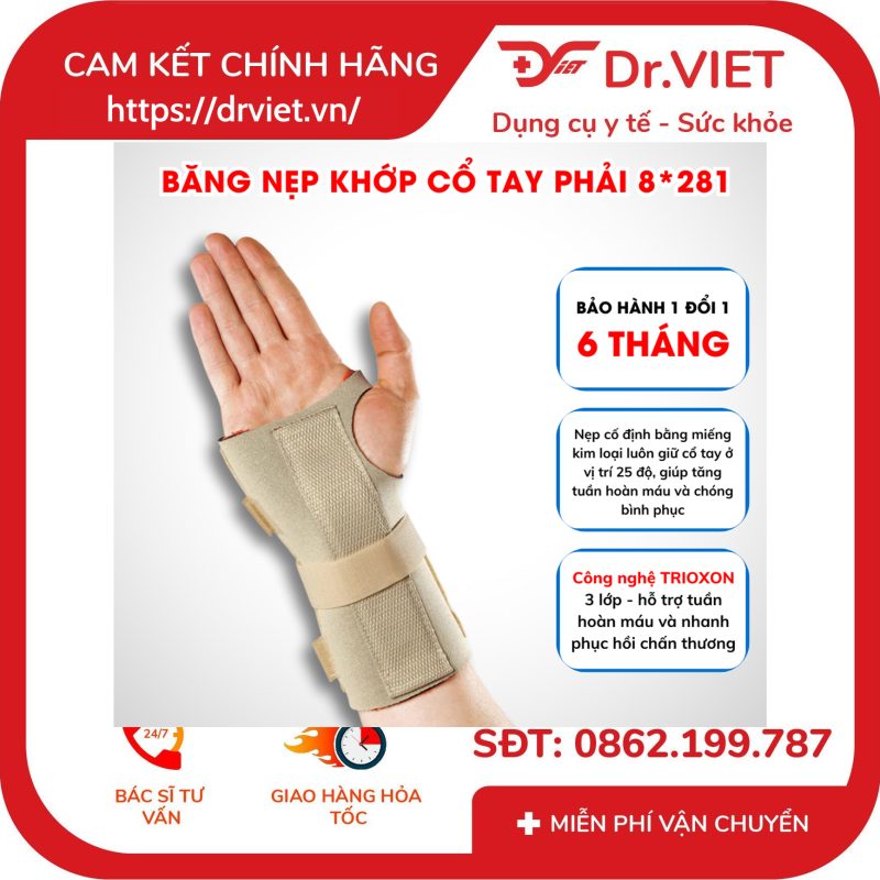 Băng nẹp khớp cổ tay phải Thermoskin 8*281 10 Băng nẹp khớp cổ tay phải Thermoskin 8*281
