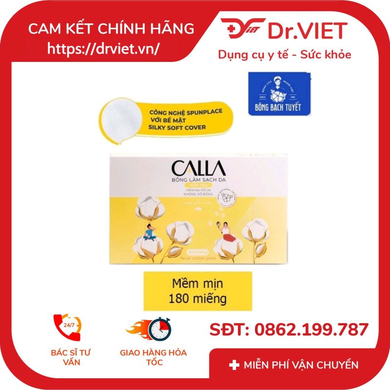 Bông làm sạch da Calla 180 miếng 10 Bông làm sạch da Calla 180 miếng