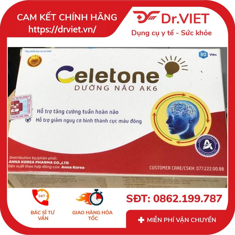 CELETONE dưỡng não AK6 giảm đau đầu mất ngủ 12 CELETONE dưỡng não AK6 giảm đau đầu mất ngủ