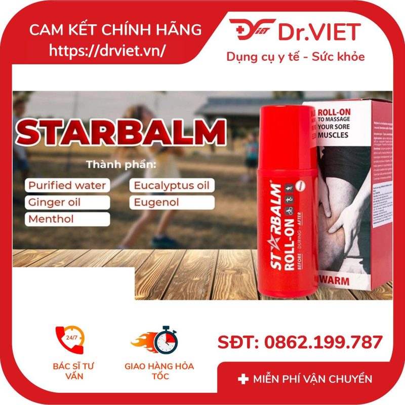 Chai lăn làm nóng Starbalm thư giãn cơ khớp 75ml 10 Chai lăn làm nóng Starbalm thư giãn cơ khớp 75ml