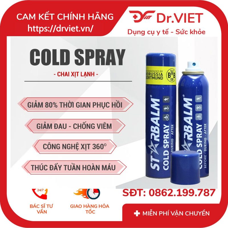 Chai xịt lạnh giảm đau sau chấn thương Starbalm Cold Spray 150ml 12 Chai xịt lạnh giảm đau sau chấn thương Starbalm Cold Spray 150ml