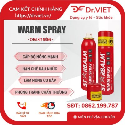 Chai xịt nóng Starbalm Warm Spray phòng tránh chấn thương 150ml