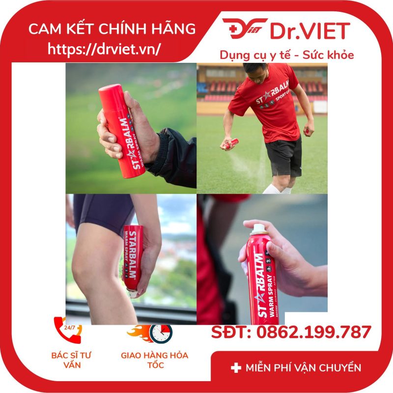 Chai xịt nóng Starbalm Warm Spray phòng tránh chấn thương 150ml