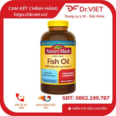 Dầu cá Omega 3 fish oil 1200mg Nature Made 300 viên