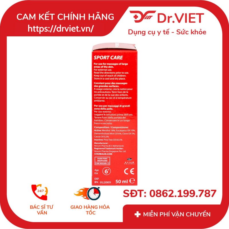 Dầu xoa bóp Starbalm Massage Oil thư giãn 50ml