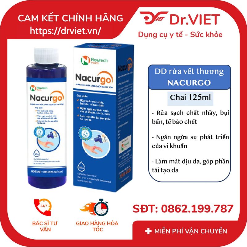 Dung dịch Nacurgo rửa và sát khuẩn vết thương 125ml 11 Dung dịch Nacurgo rửa và sát khuẩn vết thương 125ml