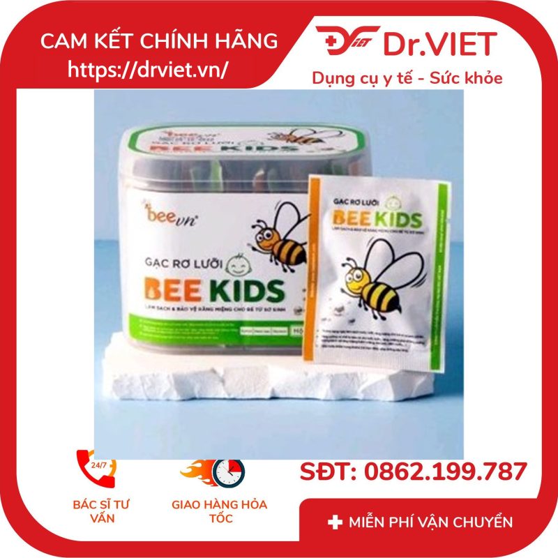 Alternative view of Gạc rơ lưỡi Bee Kids hộp 36 gói cho bé