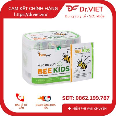 Gạc rơ lưỡi Bee Kids hộp 36 gói cho bé