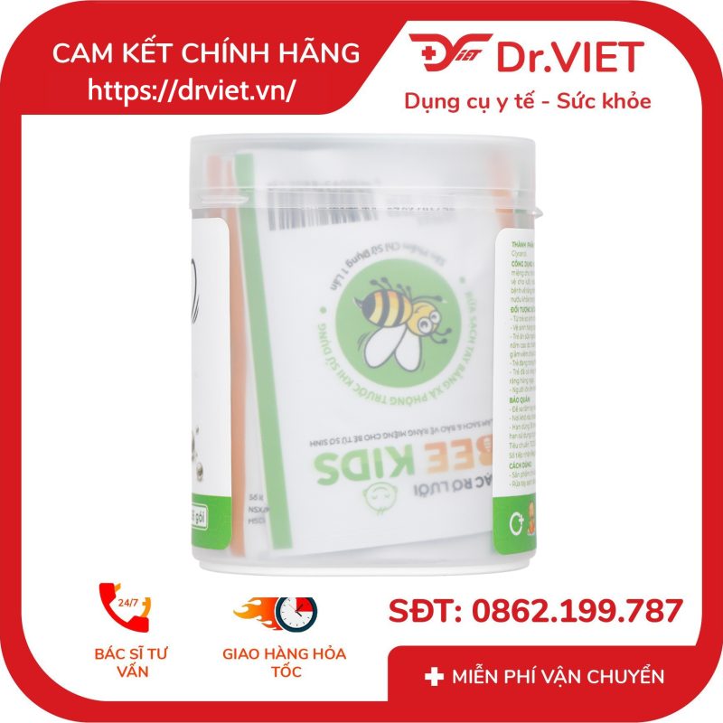 Gạc rơ lưỡi Bee Kids hộp 36 gói cho bé