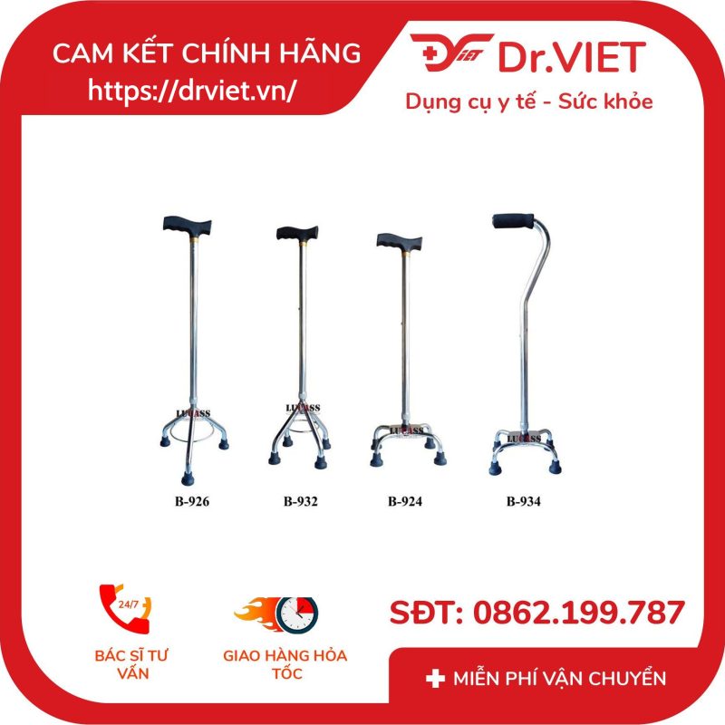 Gậy 4 Chân Thấp Lucass B924 12 Gậy 4 Chân Thấp Lucass B924