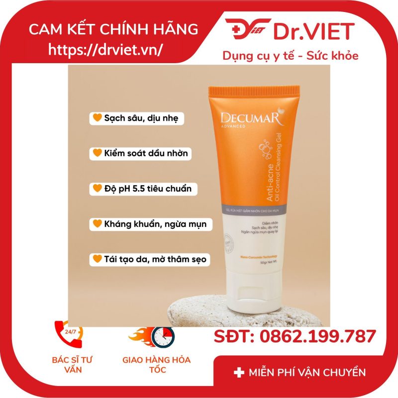 Sữa rửa mặt dạng Gel Decumar Clean Advanced 100gr