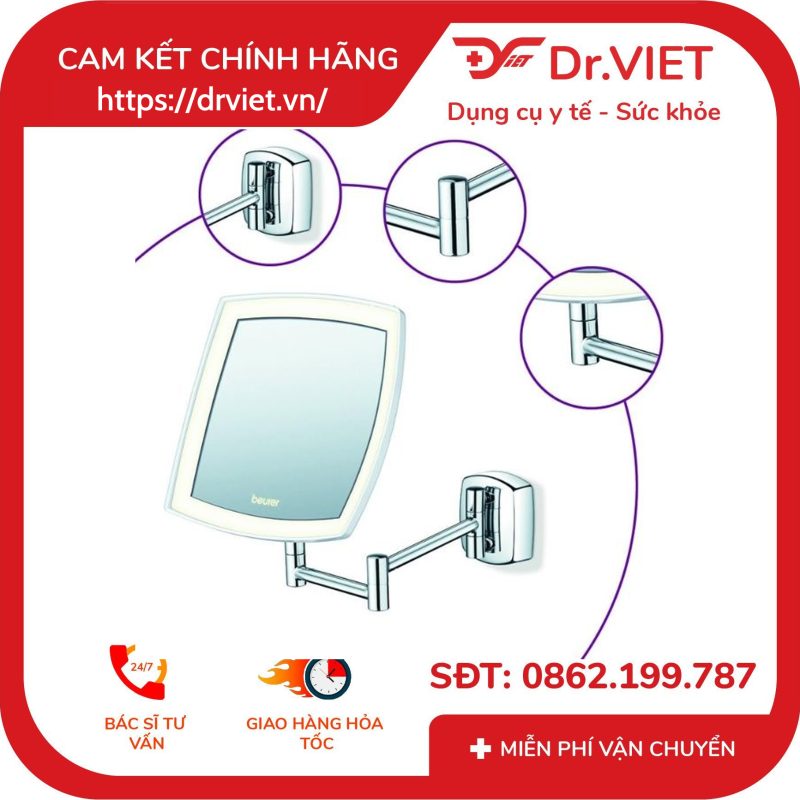 Gương trang điểm đèn Led gắn tường Beurer BS89