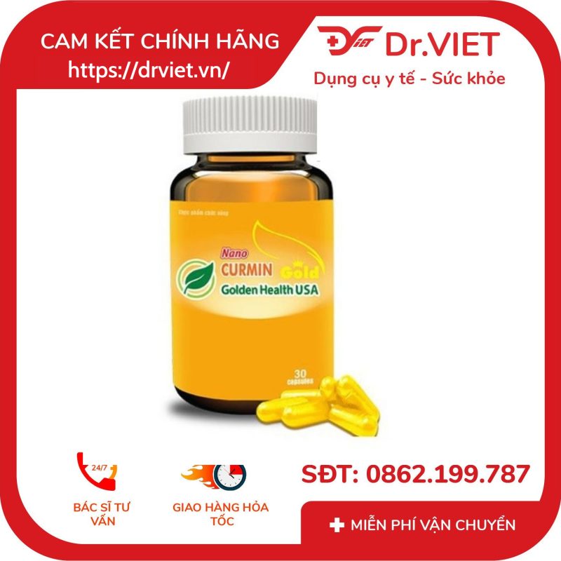 Hỗ trợ điều trị viêm loét dạ dày tá tràng Nano Curmin Gold hộp 30 viên