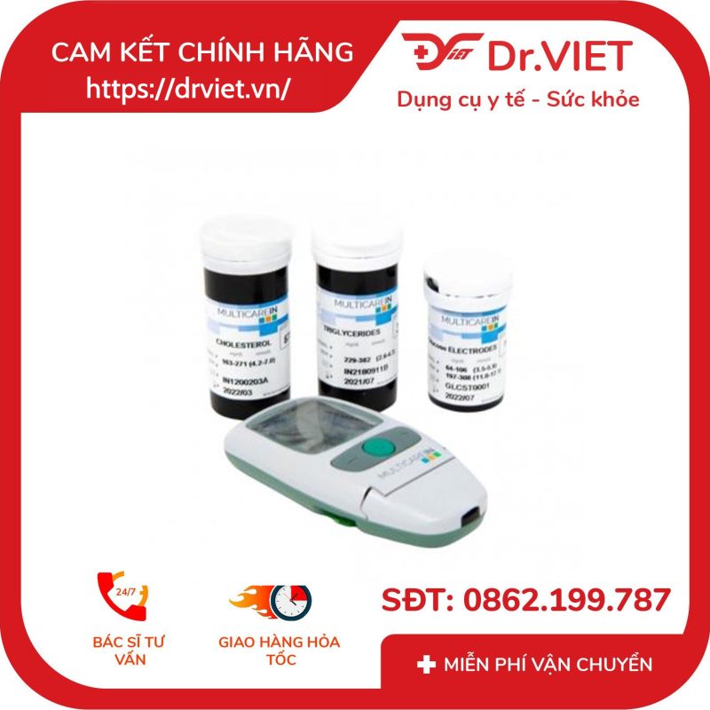 Hộp 5 que thử mỡ máu Cholesterol cho máy Multicarein 11 Hộp 5 que thử mỡ máu Cholesterol cho máy Multicarein