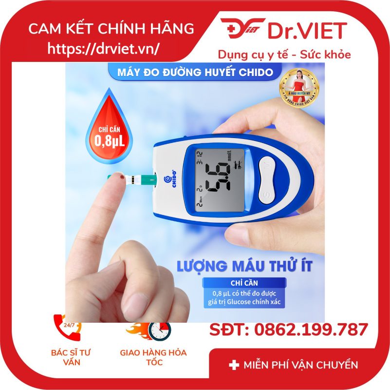 Hộp 50 Que thử đường huyết CHIDO 14 Hộp 50 Que thử đường huyết CHIDO