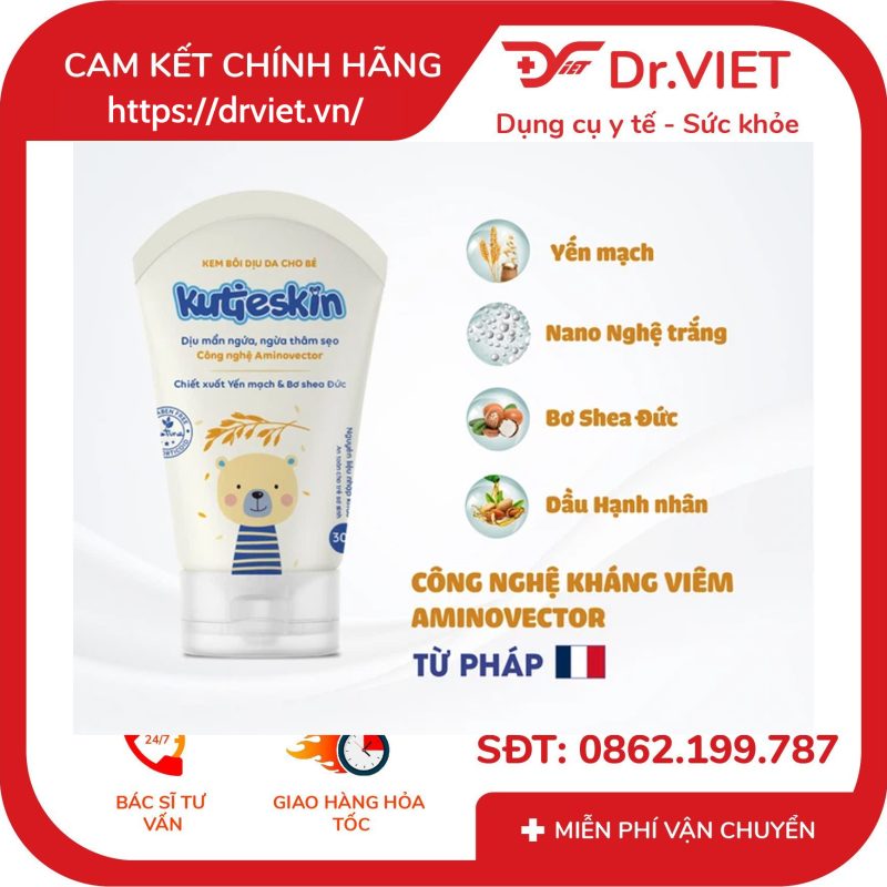Kem bôi dịu da cho bé Kutieskin giảm mẩn ngứa, ngừa thâm sẹo (30g) 16 Kem bôi dịu da cho bé Kutieskin giảm mẩn ngứa, ngừa thâm sẹo (30g)