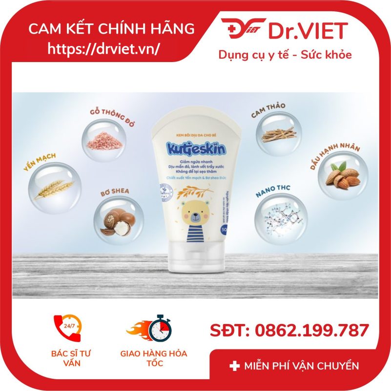 Kem bôi dịu da cho bé Kutieskin giảm mẩn ngứa, ngừa thâm sẹo (30g)