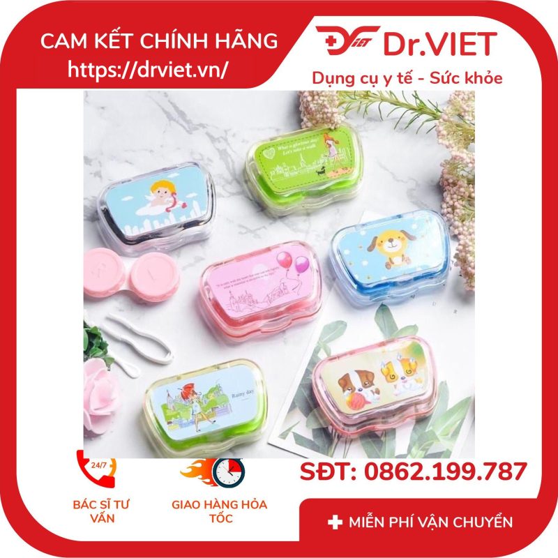 Khay gương mini hình thú có kèm dùng cụ đeo lens