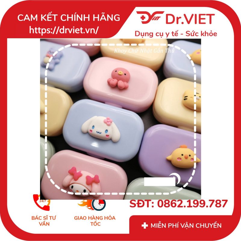 Khay gương mini hình thú có kèm dùng cụ đeo lens