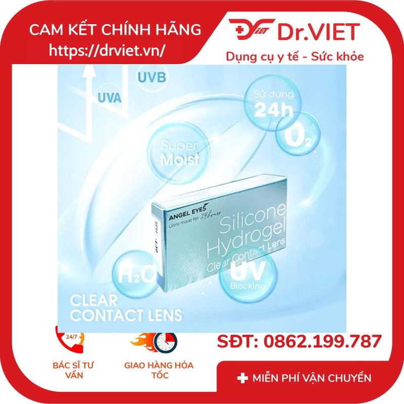 Lens trong suốt dòng cao cấp chất liệu Silicone Hydrogel Angel Eyes độ cận 1-15 14 Lens trong suốt dòng cao cấp chất liệu Silicone Hydrogel Angel Eyes độ cận 1-15