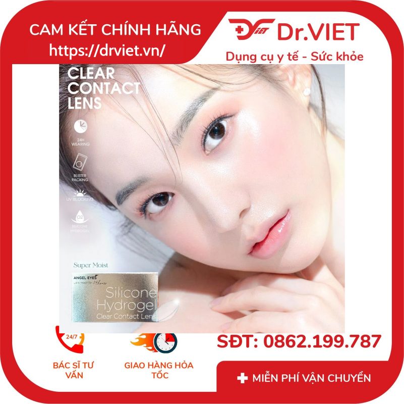 Lens trong suốt dòng cao cấp chất liệu Silicone Hydrogel Angel Eyes độ cận 1-15 15 Lens trong suốt dòng cao cấp chất liệu Silicone Hydrogel Angel Eyes độ cận 1-15
