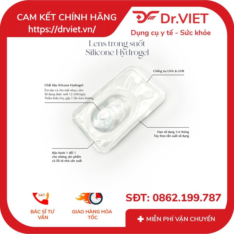 Alternative view of Lens trong suốt dòng cao cấp chất liệu Silicone Hydrogel Angel Eyes độ cận 1-15