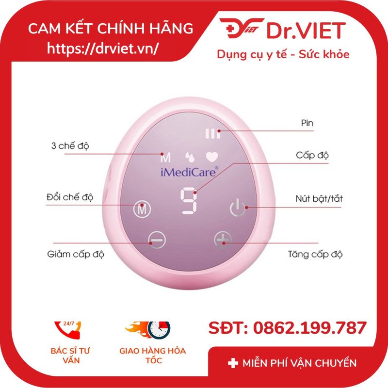 Máy hút sữa điện đôi Imedicare IBP-6D 14 Máy hút sữa điện đôi Imedicare IBP-6D