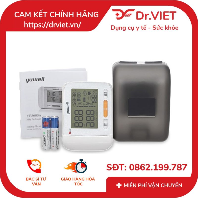 Máy đo huyết áp cổ tay điện tử Yuwell YE8600A 10 Máy đo huyết áp cổ tay điện tử Yuwell YE8600A