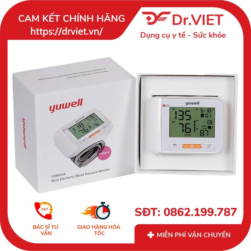 Máy đo huyết áp cổ tay điện tử Yuwell YE8600A