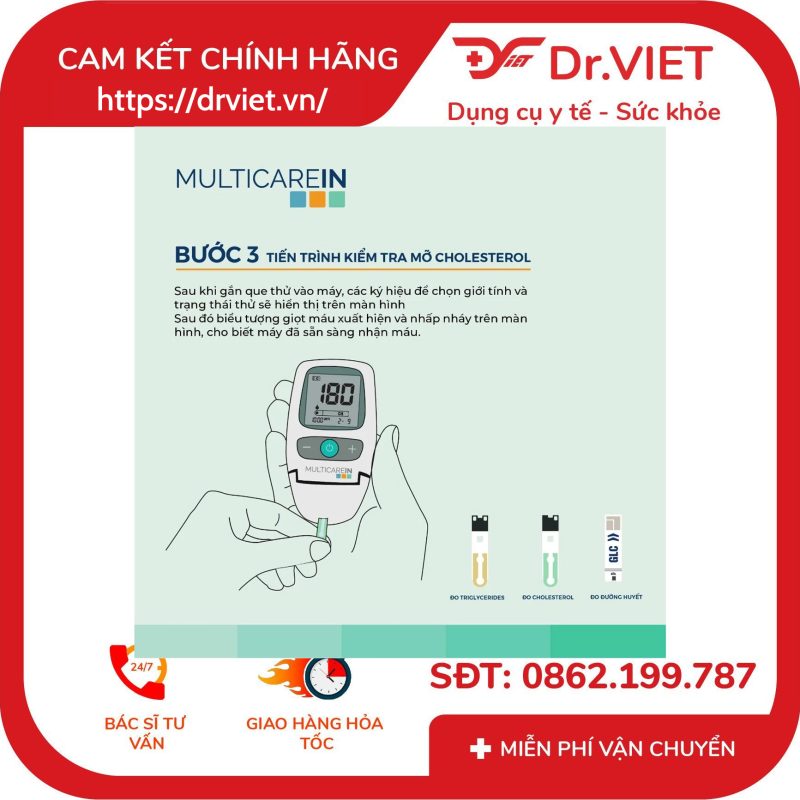 Alternative view of Máy đo đường huyết và mỡ máu 3 trong 1 MULTICAREIN